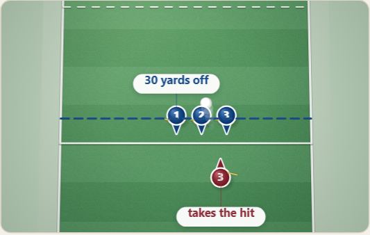 Penalty 5a - Spot, drawn on a polo pitch