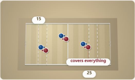 Arena: three a side, drawn on a polo pitch