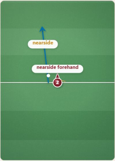 The four basic shots, drawn on a polo pitch