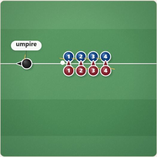 Winning the throw-in, drawn on a polo pitch